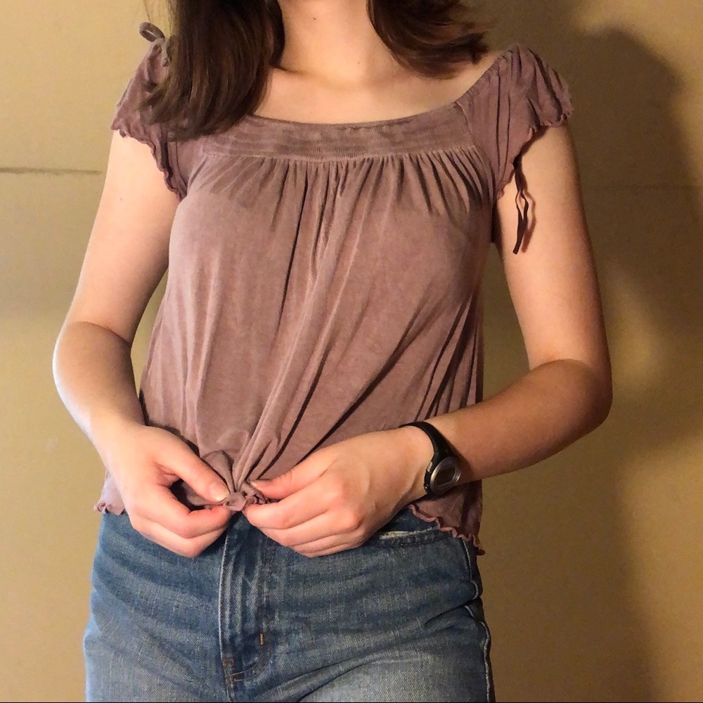 American Eagle purple crop top
